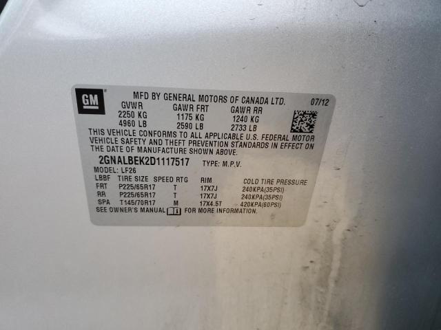Photo 10 from auction – 2013 CHEVROLET EQUINOX LS with VIN 2GNALBEK2D1117517