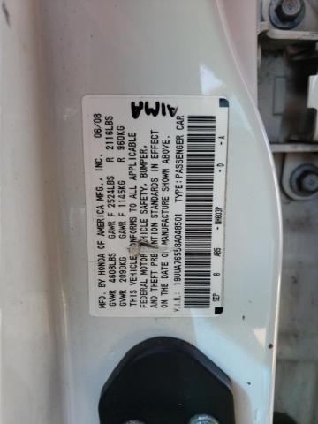 Photo 10 from auction – 2008 ACURA TL TYPE S with VIN 19UUA76558A048501