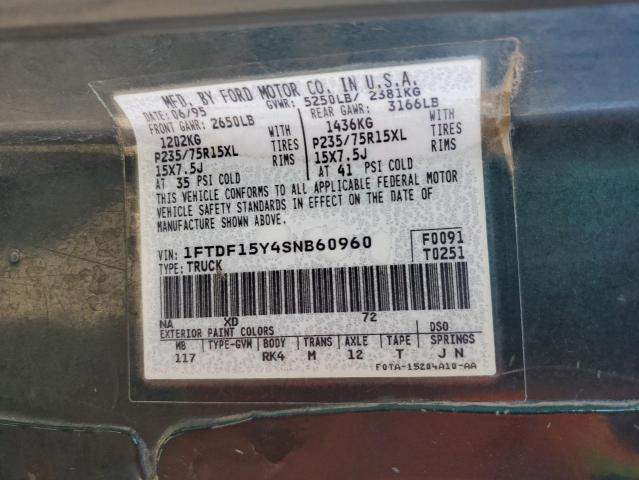 Photo 10 from auction – 1995 FORD F150 with VIN 1FTDF15Y4SNB60960