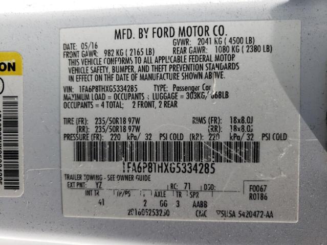 Photo 10 from auction – 2016 FORD MUSTANG with VIN 1FA6P8THXG5334285