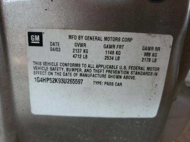 Photo 10 from auction – 2003 BUICK LESABRE CU with VIN 1G4HP52K93U265597