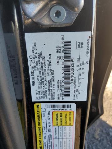 Photo 10 from auction – 2019 FORD FUSION SEL with VIN 3FA6P0CD0KR233390
