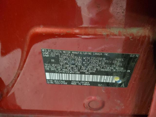 Photo 10 from auction – 2014 TOYOTA RAV4 LIMIT with VIN 2T3YFREV3EW091388