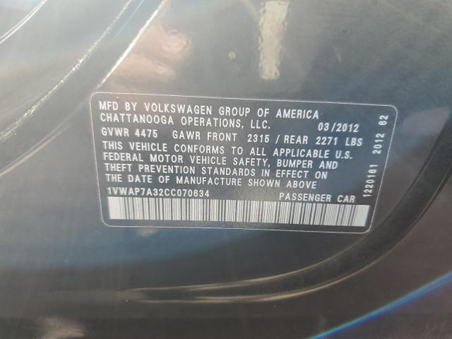 Photo 10 from auction – 2012 VOLKSWAGEN PASSAT S with VIN 1VWAP7A32CC070634