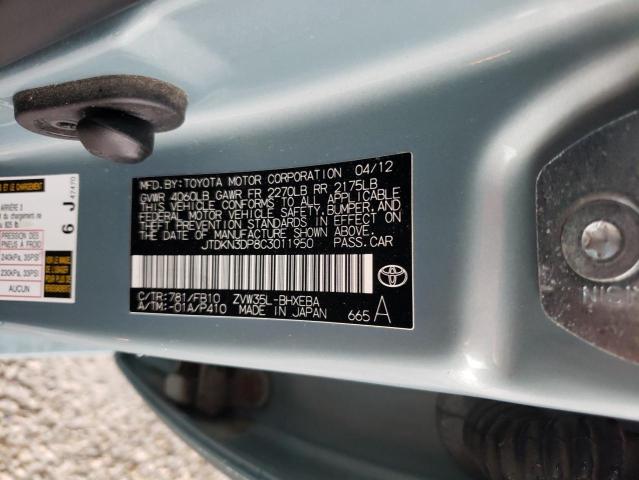 Photo 10 from auction – 2012 TOYOTA PRIUS PLUG with VIN JTDKN3DP8C3011950