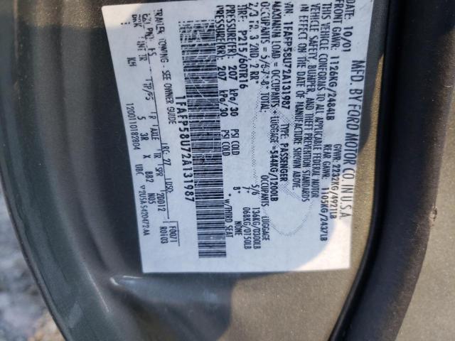 Photo 10 from auction – 2002 FORD TAURUS SE with VIN 1FAFP58U72A131987