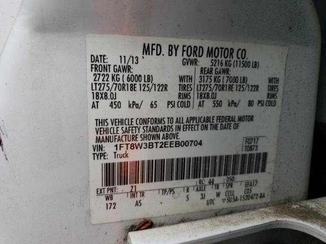 Photo 10 from auction – 2014 FORD F350 SUPER with VIN 1FT8W3BT2EEB00704