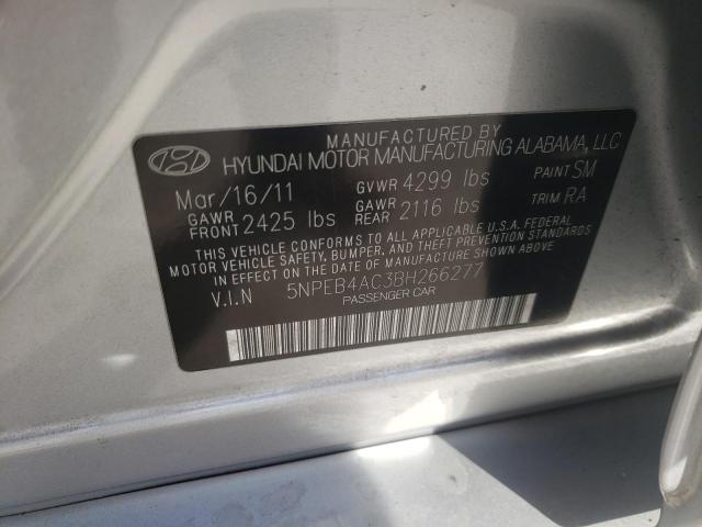 Photo 10 from auction – 2011 HYUNDAI SONATA with VIN 5NPEB4AC3BH266277