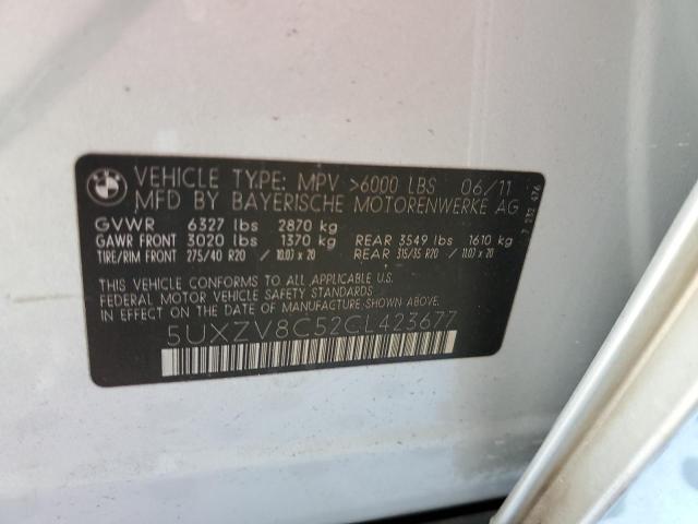 Photo 10 from auction – 2012 BMW X5 XDRIVE5 with VIN 5UXZV8C52CL423677