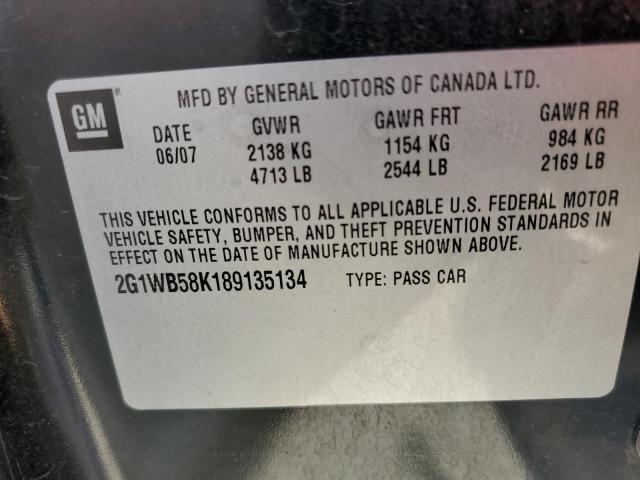 Photo 10 from auction – 2008 CHEVROLET IMPALA LS with VIN 2G1WB58K189135134