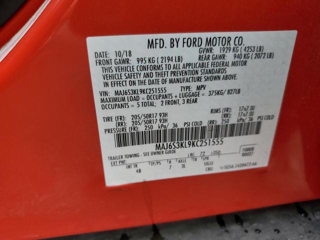 Photo 10 from auction – 2019 FORD ECOSPORT T with VIN MAJ6S3KL9KC251555