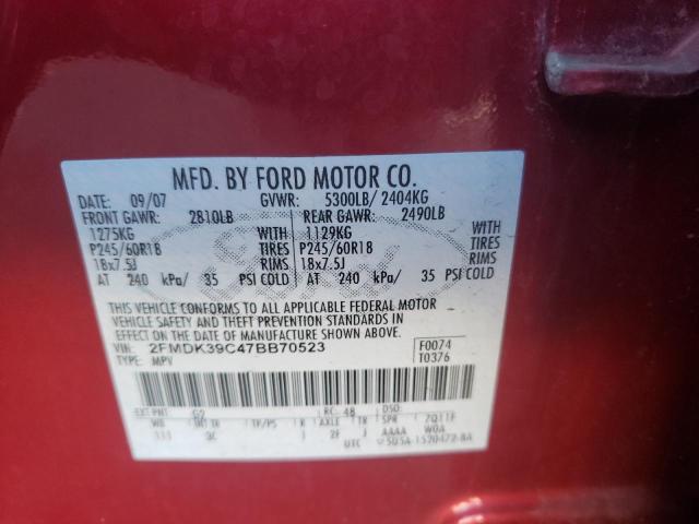 Photo 10 from auction – 2007 FORD EDGE SEL P with VIN 2FMDK39C47BB70523