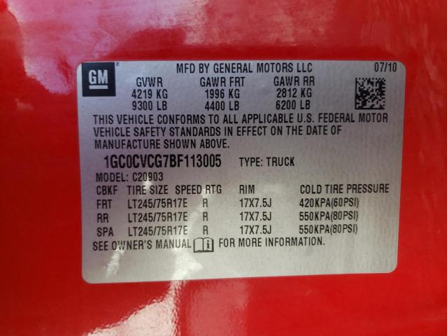 Photo 10 from auction – 2011 CHEVROLET SILVERADO with VIN 1GC0CVCG7BF113005