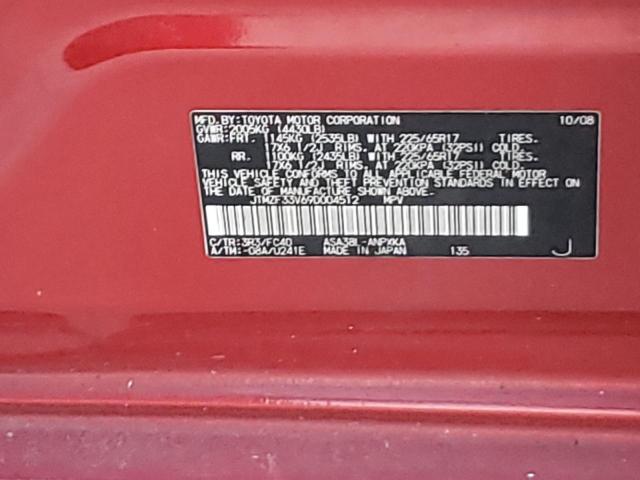 Photo 10 from auction – 2009 TOYOTA RAV4 with VIN JTMZF33V69D004512