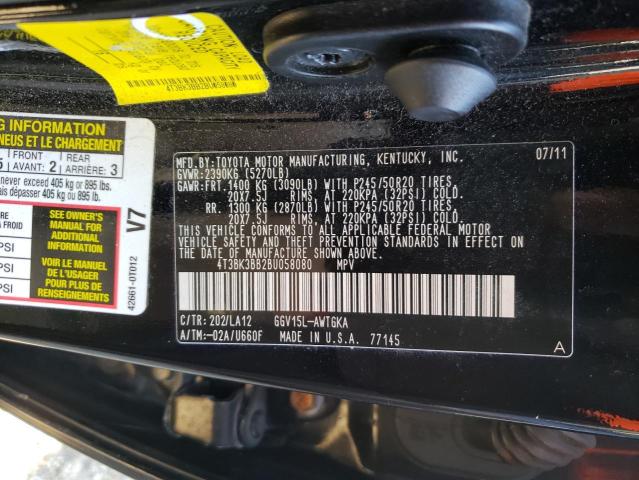 Photo 10 from auction – 2011 TOYOTA VENZA with VIN 4T3BK3BB2BU058080