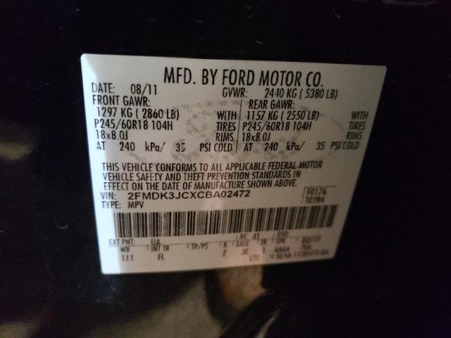 Photo 10 from auction – 2012 FORD EDGE SEL with VIN 2FMDK3JCXCBA02472