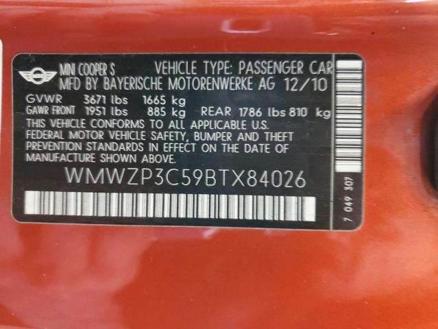 Photo 10 from auction – 2011 MINI COOPER S with VIN WMWZP3C59BTX84026