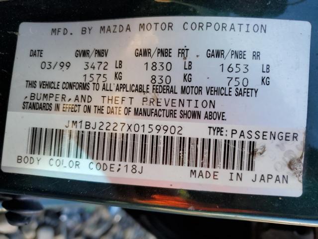 Photo 10 from auction – 1999 MAZDA PROTEGE DX with VIN JM1BJ2227X0159902
