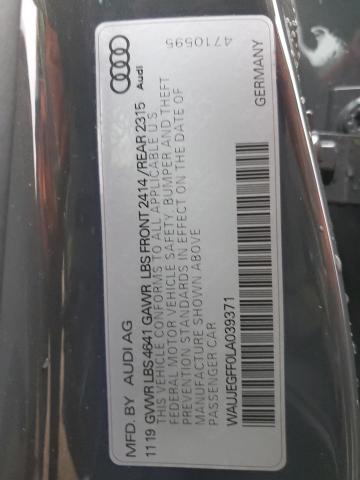 Photo 10 from auction – 2020 AUDI A3 S-LINE with VIN WAUJEGFF0LA039371