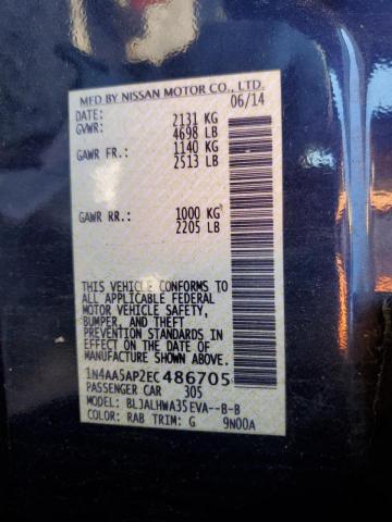 Photo 10 from auction – 2014 NISSAN MAXIMA S with VIN 1N4AA5AP2EC486705