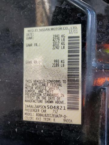 Photo 10 from auction – 2012 NISSAN ALTIMA BAS with VIN 1N4AL2AP5CN504821