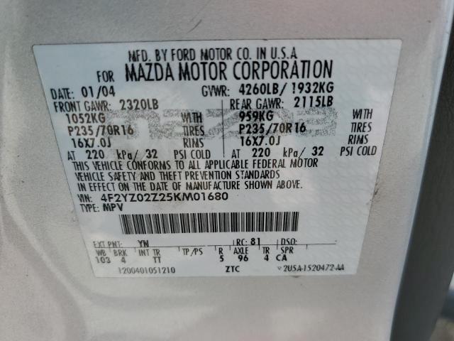 Photo 10 from auction – 2005 MAZDA TRIBUTE I with VIN 4F2YZ02Z25KM01680