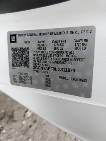Photo 10 from auction – 2020 CHEVROLET SILVERADO with VIN 3GCNYAEF0LG311879