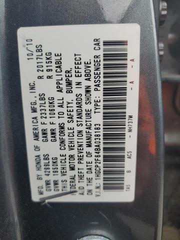 Photo 10 from auction – 2011 HONDA ACCORD SE with VIN 1HGCP2F64BA038183
