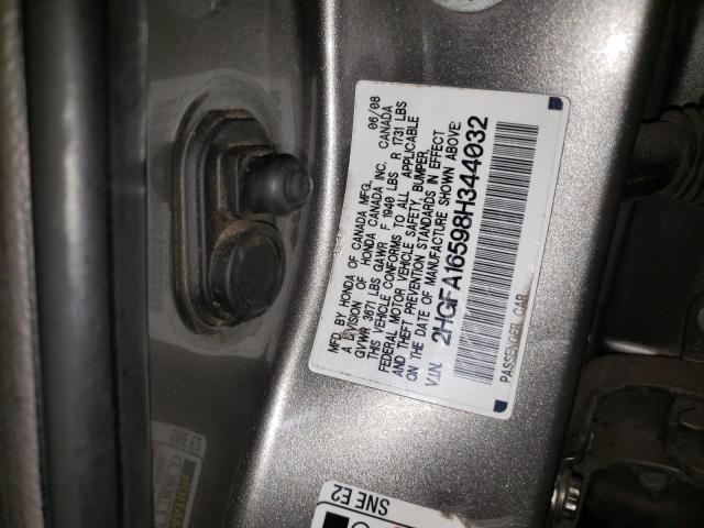 Photo 10 from auction – 2008 HONDA CIVIC LX with VIN 2HGFA16598H344032