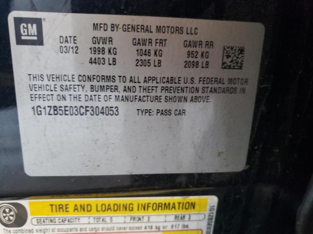 Photo 10 from auction – 2012 CHEVROLET MALIBU LS with VIN 1G1ZB5E03CF304053