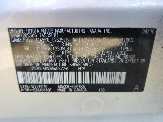Photo 10 from auction – 2010 TOYOTA RAV4 with VIN 2T3BF4DV9AW082246