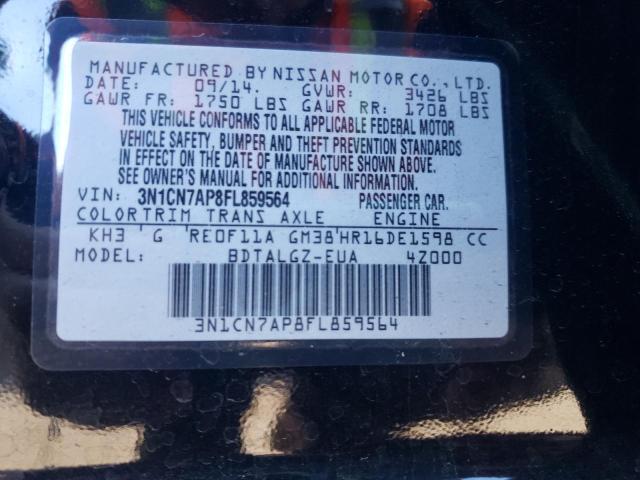 Photo 10 from auction – 2015 NISSAN VERSA S with VIN 3N1CN7AP8FL859564