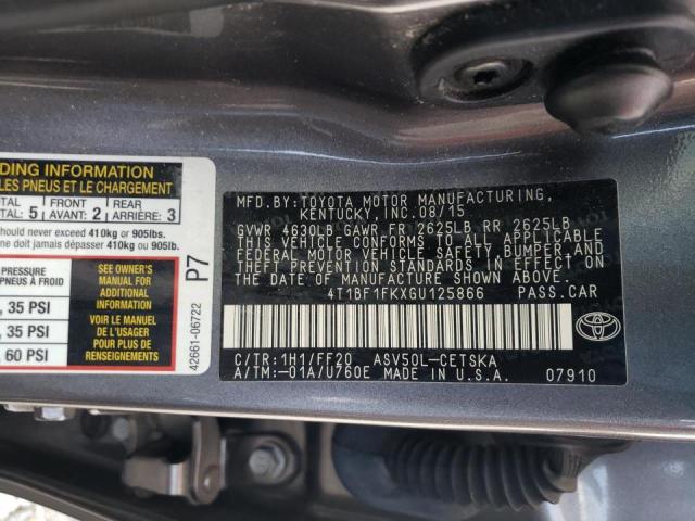 Photo 10 from auction – 2016 TOYOTA CAMRY LE with VIN 4T1BF1FKXGU125866