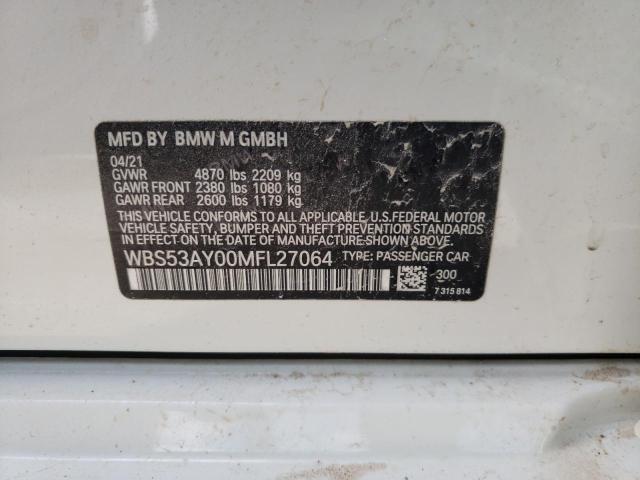 Photo 10 from auction – 2021 BMW M3 with VIN WBS53AY00MFL27064