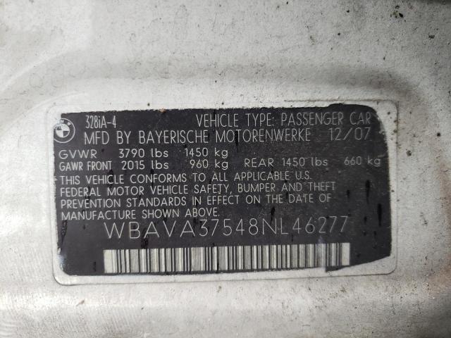 Photo 10 from auction – 2008 BMW 328 I with VIN WBAVA37548NL46277