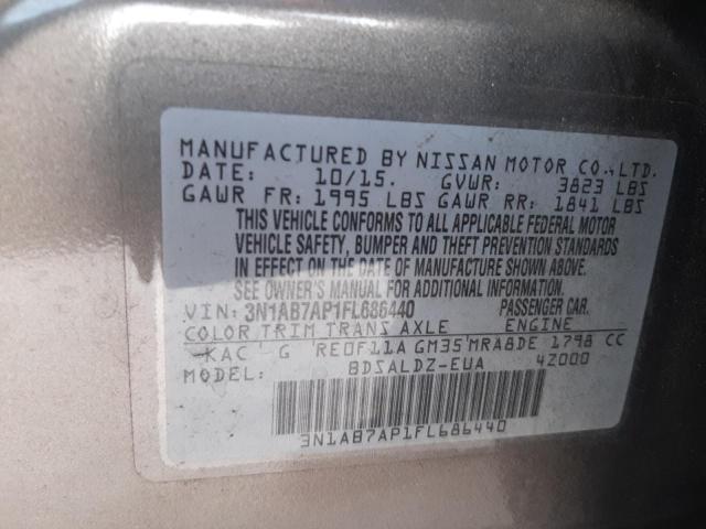 Photo 10 from auction – 2015 NISSAN SENTRA S with VIN 3N1AB7AP1FL686440