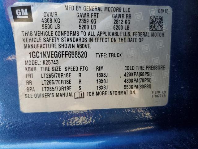 Photo 10 from auction – 2015 CHEVROLET SILVERADO with VIN 1GC1KVEG6FF656520