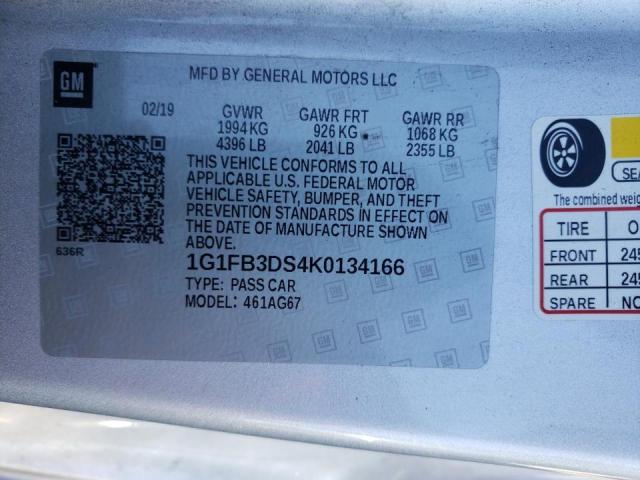 Photo 10 from auction – 2019 CHEVROLET CAMARO LS with VIN 1G1FB3DS4K0134166