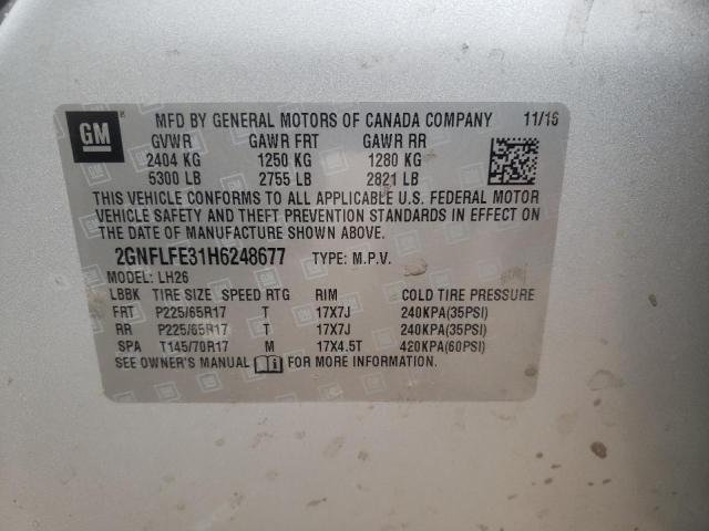 Photo 10 from auction – 2017 CHEVROLET EQUINOX LT with VIN 2GNFLFE31H6248677