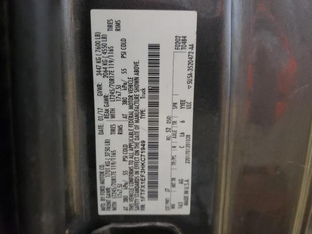 Photo 10 from auction – 2017 FORD F150 SUPER with VIN 1FTFX1EF3HKC71949