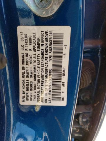 Photo 10 from auction – 2012 HONDA CIVIC LX with VIN 19XFB2F57CE070190