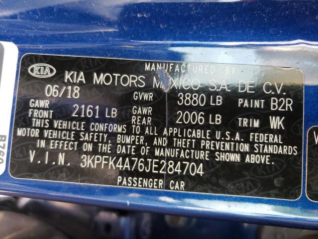 Photo 10 from auction – 2018 KIA FORTE LX with VIN 3KPFK4A76JE284704