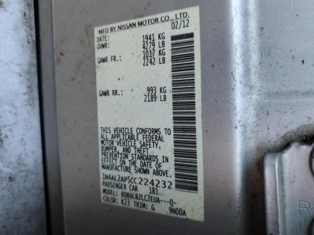 Photo 10 from auction – 2012 NISSAN ALTIMA BAS with VIN 1N4AL2AP5CC224232