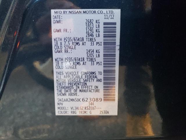 Photo 10 from auction – 2013 NISSAN PATHFINDER with VIN 5N1AR2MN5DC623089