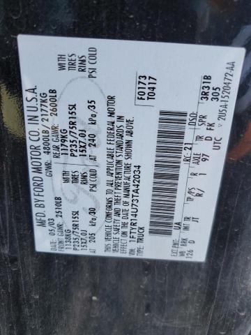 Photo 10 from auction – 2003 FORD RANGER SUP with VIN 1FTYR14U73TA42034