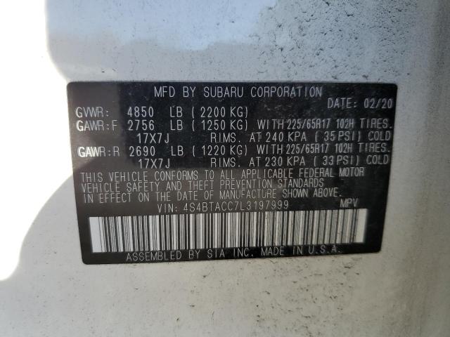 Photo 10 from auction – 2020 SUBARU OUTBACK PR with VIN 4S4BTACC7L3197999