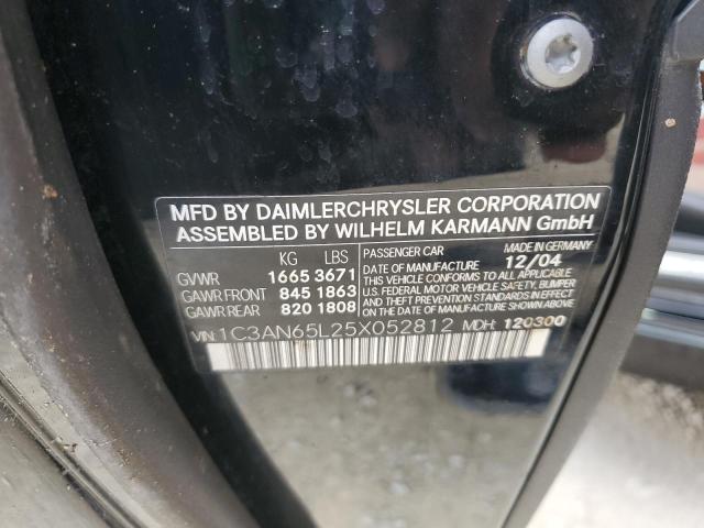 Photo 10 from auction – 2005 CHRYSLER CROSSFIRE with VIN 1C3AN65L25X052812