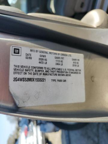 Photo 10 from auction – 1999 BUICK CENTURY CU with VIN 2G4WS52M0X1533221