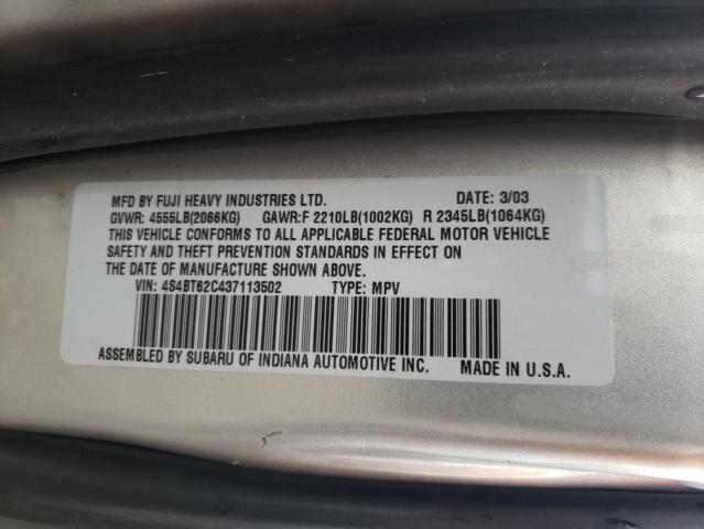 Photo 10 from auction – 2003 SUBARU BAJA with VIN 4S4BT62C437113502