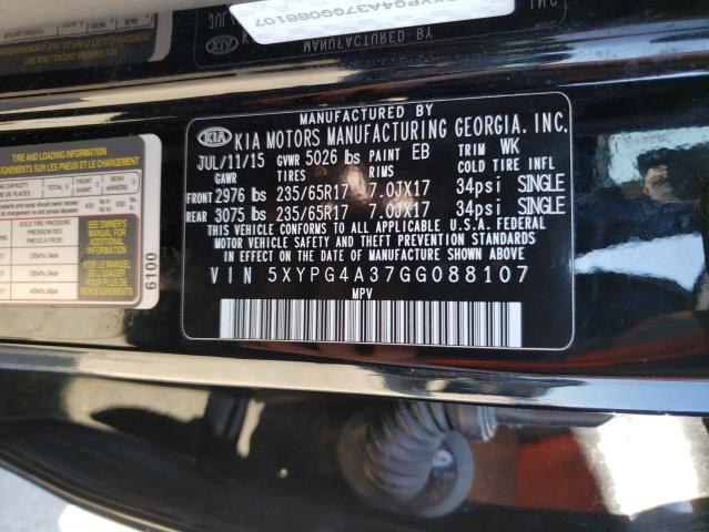Photo 10 from auction – 2018 KIA SORENTO with VIN 5XYPG4A37GG088107